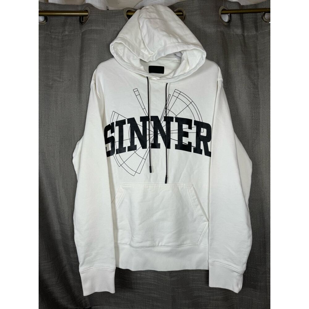 RtA Black White Sinner Graphic Pullover Hoodie Streetwear Mens Size S Small NEW